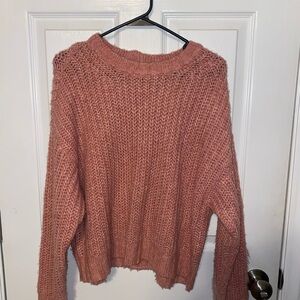 Cozy Knit Sweater in Rose Pink